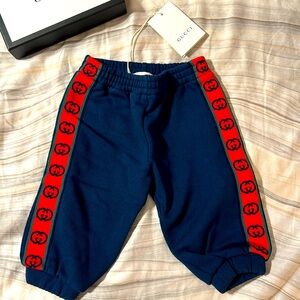 NWT Gucci 100% Cotton Navy Blue Sweatpants for 6-9 Month Old Baby
